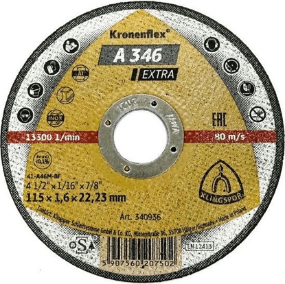 Attēls no Klingspor tarczado cięcia metalu 115mm x 1,6mm x 22,2mm (340936)