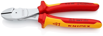 Attēls no Knipex Szczypce tnące boczne o zwiększonym przyłożeniu izolowane 200mm (7406200)