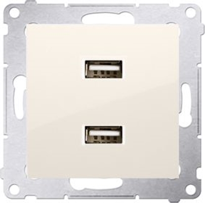 Изображение Kontakt-Simon Ładowarka 2xUSB 2.1A 5V/DC krem (DC2USB.01/41)