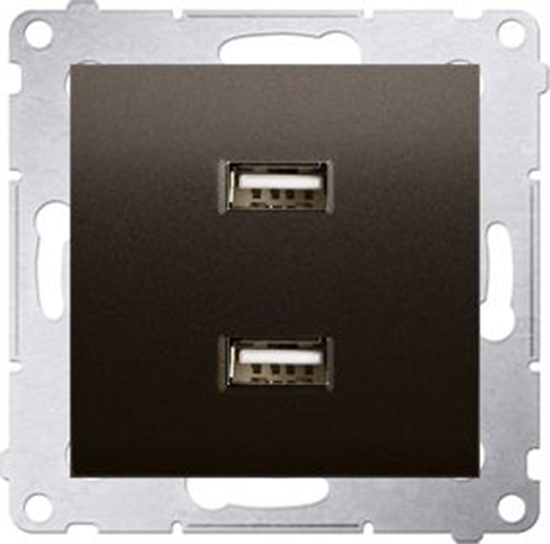 Picture of Kontakt-Simon Simon 54 Ładowarka 2xUSB 2.1A 5V/DC brąz mat (DC2USB.01/46)