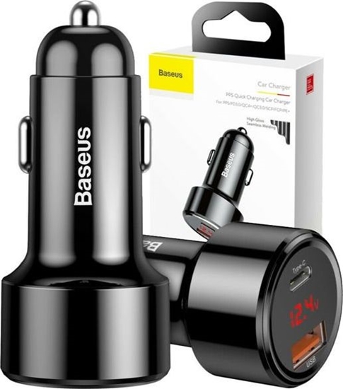 Изображение Ładowarka Baseus BS-C20C 1x USB-A 1x USB-C 6 A  (BSU057BLK)