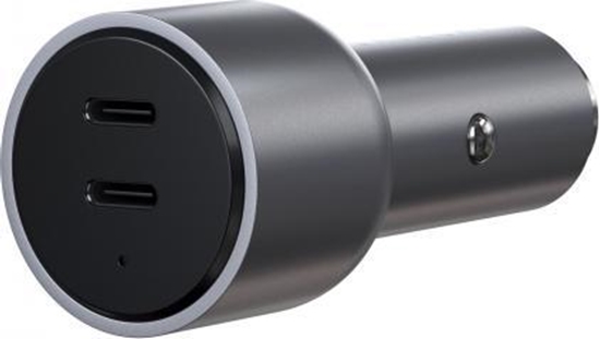 Изображение Ładowarka Satechi SATECHI 40W Dual USB-C PD Car Charger Space Gray