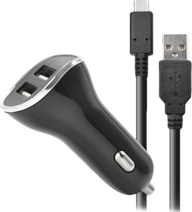 Picture of Ładowarka SteelPlay STEELPLAY Car Charger with 2 USB Ports 2.6A + 2m Charge Cable Switch