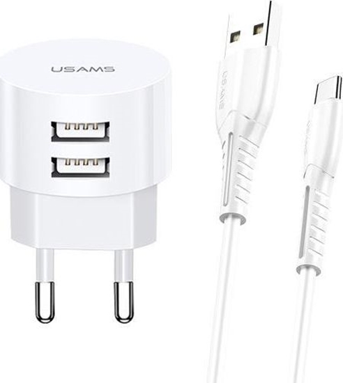 Изображение Ładowarka Usams T20 2x USB-A 2.1 A (66164-uniw)