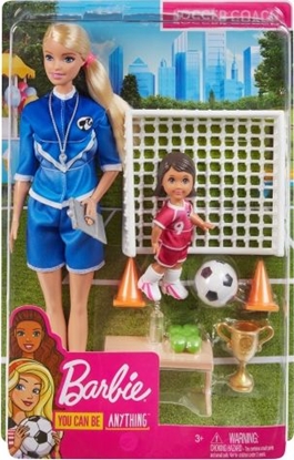 Изображение Lalka Barbie Mattel Kariera - Trenerka piłki nożnej (GLM47)