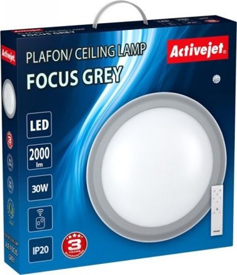 Изображение Lampa sufitowa Activejet Plafon LED Activejet AJE-FOCUS Grey + pilot