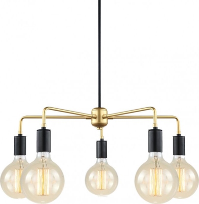 Attēls no Lampa wisząca Italux Malene industrial złoty  (MDM3386/5 BK+GD)