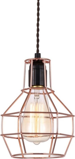 Изображение Lampa wisząca Italux Perifo industrial klasyczna miedź  (MDM-2272/1 BK+COP)