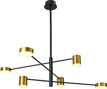 Picture of Lampa wisząca Italux Sufitowa LAMPA modernistyczna REMDAL PND-16374-6-BK-GD-4K Italux metalowa OPRAWA molekuły LED 36W 4000K sticks czarne złote