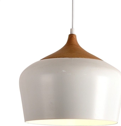 Picture of Lampa wisząca Platinet PLATINET PENDANT LAMP REJA P150322-L E27 METAL WHITE+WOOD 35x26 [44031]