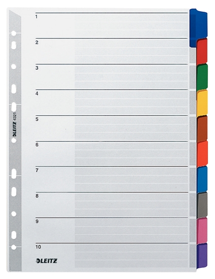 Picture of Leitz 43210000 tab index Blank tab index Cardboard Multicolour