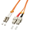 Picture of Lindy 1.0m OM2 LC - SC Duplex fibre optic cable 1 m Orange