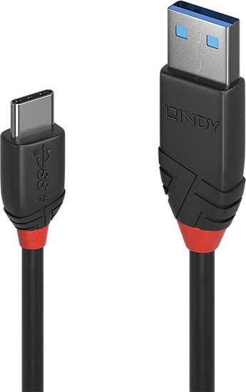 Изображение Lindy 1.5m USB 3.2 Type A to C Cable 3A, Black Line