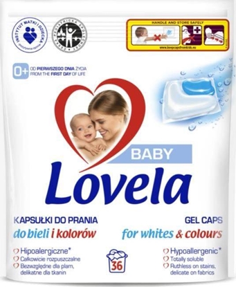 Attēls no Lovela LOVELA_Baby Gel Caps For Whites & Colours kapsułki hipoalergiczne do prania do bieli i kolorów 36szt.