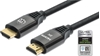 Изображение Manhattan HDMI Cable with Ethernet, 8K@60Hz (Ultra High Speed), 3m (Braided), Male to Male, Black, 4K@120Hz, Ultra HD 4k x 2k, Fully Shielded, Gold Plated Contacts, Lifetime Warranty, Polybag