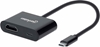 Изображение Manhattan USB-C to HDMI and USB-C (inc Power Delivery), 4K@60Hz, 19.5cm, Black, Power Delivery to USB-C Port (60W), Equivalent to CDP2HDUCP, Male to Females, Lifetime Warranty, Retail Box
