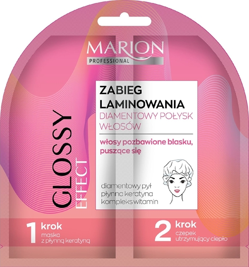 Picture of Marion Marion Zabieg laminowania Duo Diamentowy Połysk - do włosów pozbawionych blasku 20ml+czepek