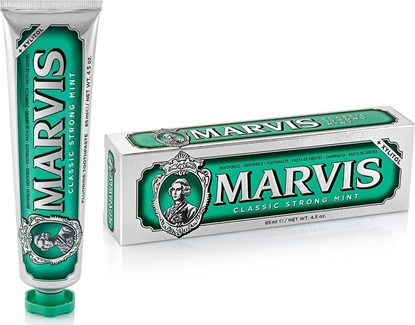 Изображение Marvis Fluoride Toothpaste Classic odświeżająca pasta do zębów z fluorem Strong Mint 85ml