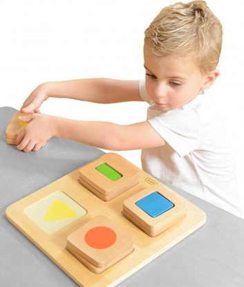 Изображение Masterkidz Sensoryczny Sorter Drewniany Kształty i Kolory Masterkidz