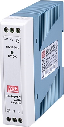 Attēls no Mean Well Zasilacz impulsowy 12V DC 0,84A 10W (MDR-10-12)