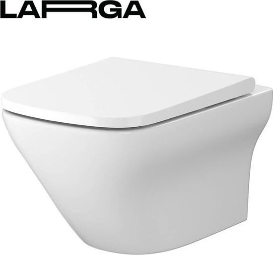 Picture of Miska WC Cersanit S701-473 SET B332 ( PAK ) MZ LARGA UM SQUARE CLEAN ON SLIM WRAP DUR WO ŁW EW BOX// CE.KRLA.MW-LARGA-CO-SQUARE-SET