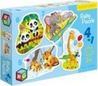 Изображение Multigra Baby Puzzle 4w1 Dzikie zwierzęta