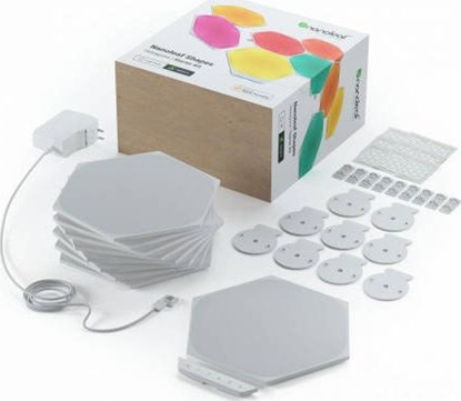 Attēls no Nanoleaf Zestaw 9 paneli świetlnych Nanoleaf Hexagons Starter Kit - panele świetlne (9 paneli, 1 kontroler)