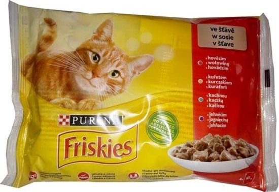 Picture of Nestle FRISKIES KOT sasz.4x85g MIĘSO sos