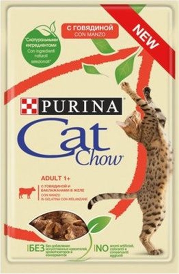 Picture of Nestle PURINA CAT CHOW sasz.85g WOŁOWINA BAKŁAŻAN W GALARETCE /24