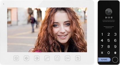 Изображение Orno Zestaw wideodomofonowy, bezsłuchawkowy, kolor, LCD 7", menu OSD, sterowanie bramą, z szyfratorem i RFID, biały, ALCOR