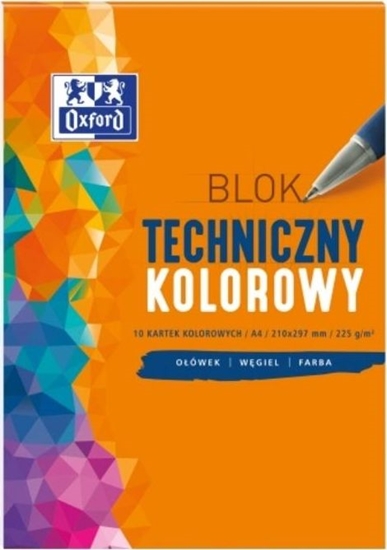 Изображение Oxford Blok techniczny A4 10k kolorowy 20szt.