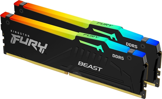 Изображение Pamięć Kingston Fury Beast RGB, DDR5, 32 GB, 5200MHz, CL40 (KF552C40BBAK2-32)