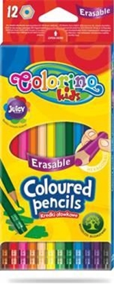 Изображение Patio Kredki ołówkowe 12 kolorów heksagonalne z gumką Colorino Kids 87492