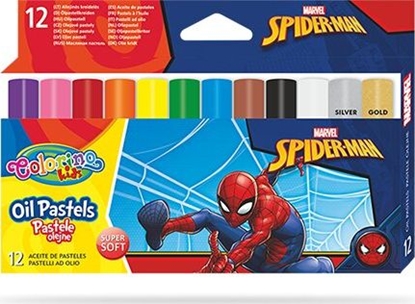 Attēls no Patio Pastele olejne trójkątne Colorino Kids Spiderman 12 kolorów