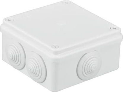 Attēls no Pawbol Puszka n/t hermetyczna 80x80x40 klik 6 dławików IP44 biała (S-BOX 036B)