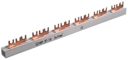 Изображение Pawbol Szyna łączeniowa 3P 63A 10mm2 widełkowa 54mod. S-54 (E.4304)