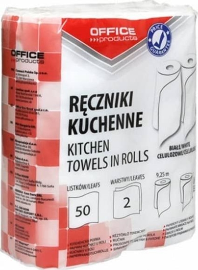 Изображение PBS Connect Ręczniki kuchenne celulozowe OFFICE PRODUCTS, 2-warstwowe, 50 listków, 9,25m, 2szt., białe 22047139-14