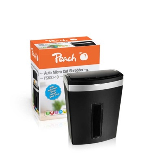 Picture of Peach PS600-10 paper shredder Micro-cut shredding 63 dB Black, Silver