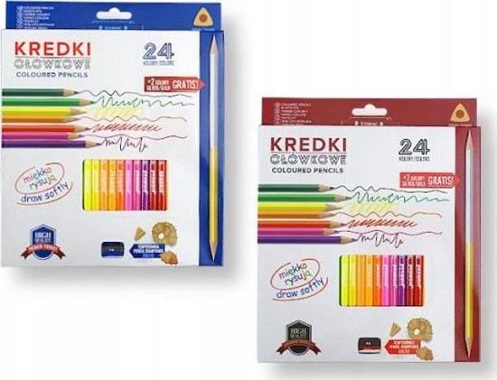 Изображение Penword Kredki ołówkowe PENWORD high quality trójkątne z temperówką 24+2kolory gratis Penword