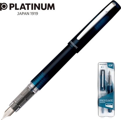 Изображение Platinum Pióro wieczne Platinum Prefounte Night Sea, F, w plastikowym opakowaniu, na blistrze, niebieskie