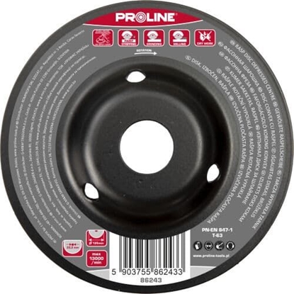 Attēls no Profix TARCZA WYPUKŁA TARNIK DROBNE ZĘBY TYP B 125MM PROLINE