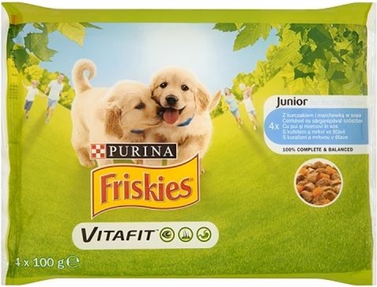 Picture of Purina Friskies Vitafit Junior z kurczakiem i marchewką w sosie 4x100g - 7613035343603