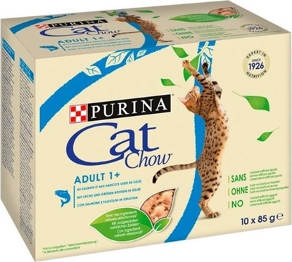 Attēls no Purina Karma Cat Chow Adult Łosoś Fasolka Multipack 10x85g