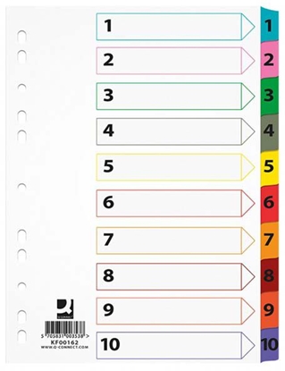 Picture of Q-Connect Przekładki kartonowe Mylar A4 1-10 (KF00162)