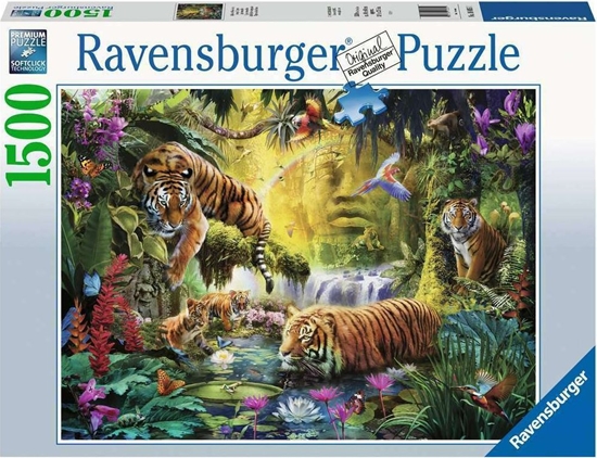 Picture of Ravensburger Puzzle 1500 elementów Tygrysy nad wodą