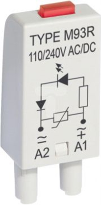 Изображение Relpol Moduł sygnalizacyjny LV dioda LED zielony + warystor V 110-230V AC/DC M93G szary (854860)