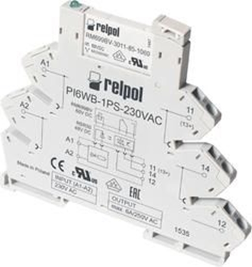 Изображение Relpol Przekaźnik interfejsowy 1P 6A 24V DC PIR6WB-1PS-24VDC-R szary (857485)