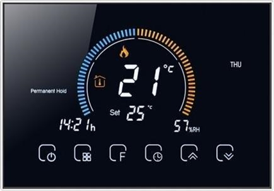 Picture of Renov8 Smart Wi-Fi Thermostat with color LCD for water floor heating - compatible 86x86 and round 60mm box