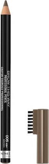 Изображение Rimmel  RIMMEL_Brow This Way Brow kredka do brwi ze szczoteczką 005 Ash Brown 0,25g