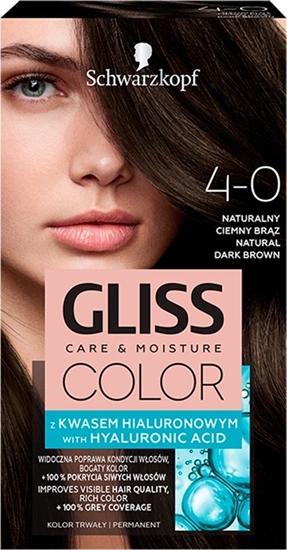 Изображение Schwarzkopf Gliss Color nr 4-0 naturalny ciemny brąz